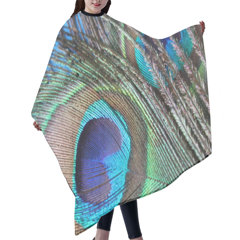 Personality  Peacock Feathers Hair Cutting Cape