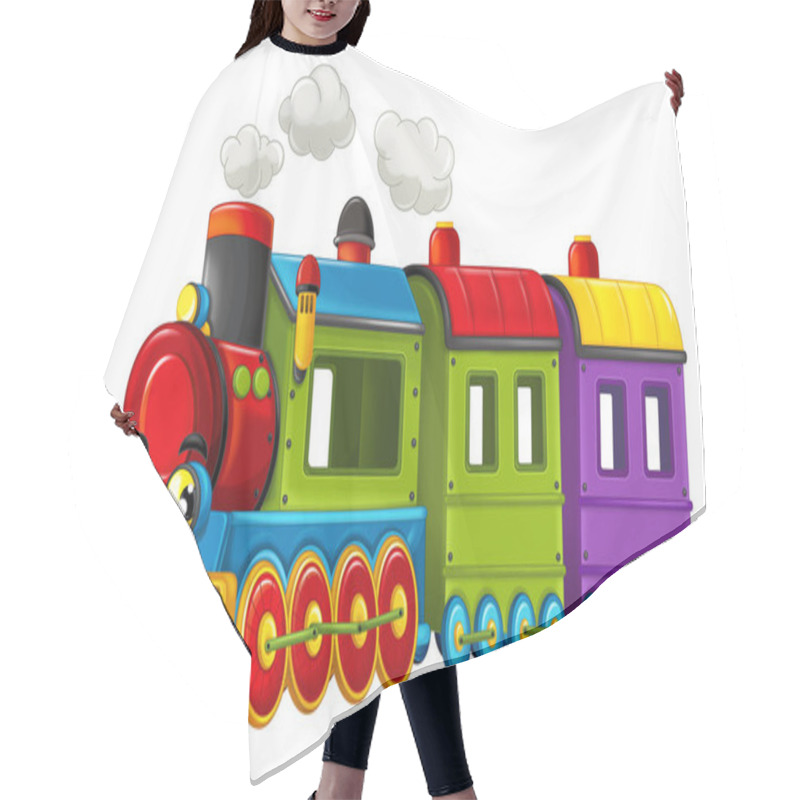 Personality  Cartoon Funny Looking Steam Train  Hair Cutting Cape