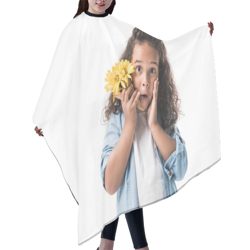 Personality  African American Girl With Flowers Hair Cutting Cape