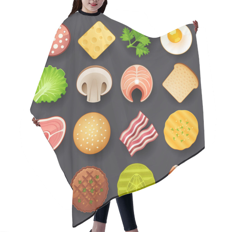 Personality  Food Icon Set Hair Cutting Cape