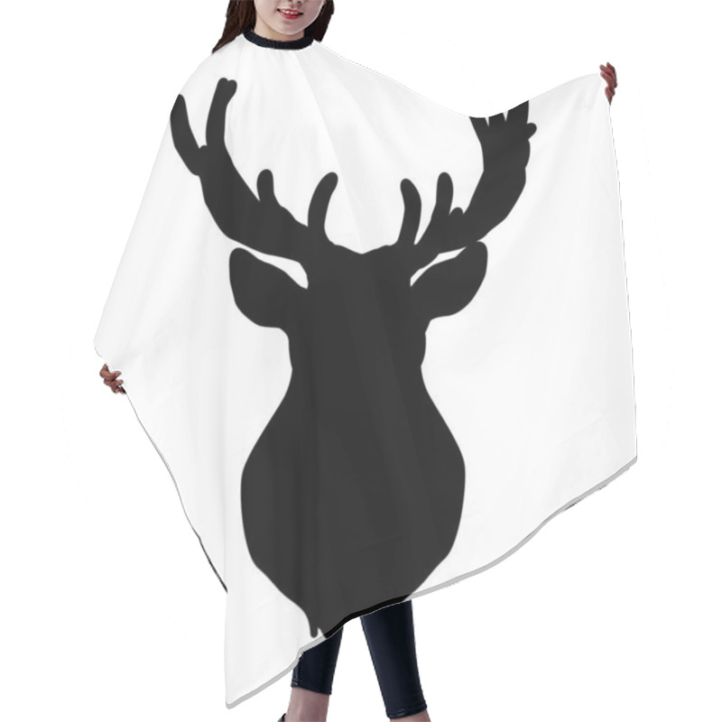 Personality  Drawing Of A Beautiful Deer. Deer With Antlers. Hair Cutting Cape