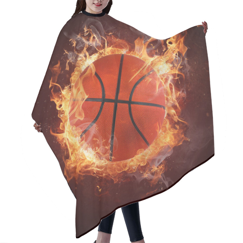 Personality  Hot Basketball In Fires Flames Hair Cutting Cape