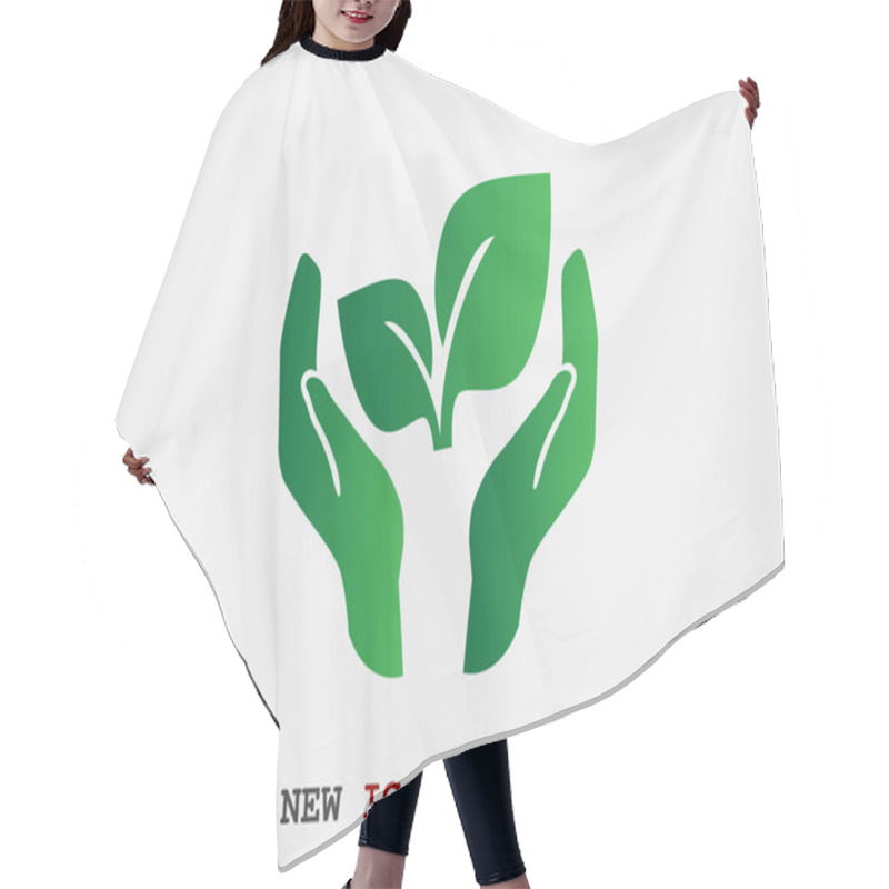 Personality  Sprout In Hands Sign Of Environmental Protection Hair Cutting Cape