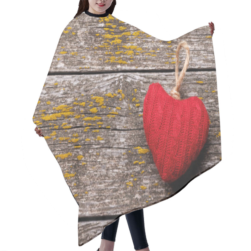 Personality  Heart Decor On Rustic Wood - Valentine's Day. Flat Lay With Copy Space Hair Cutting Cape