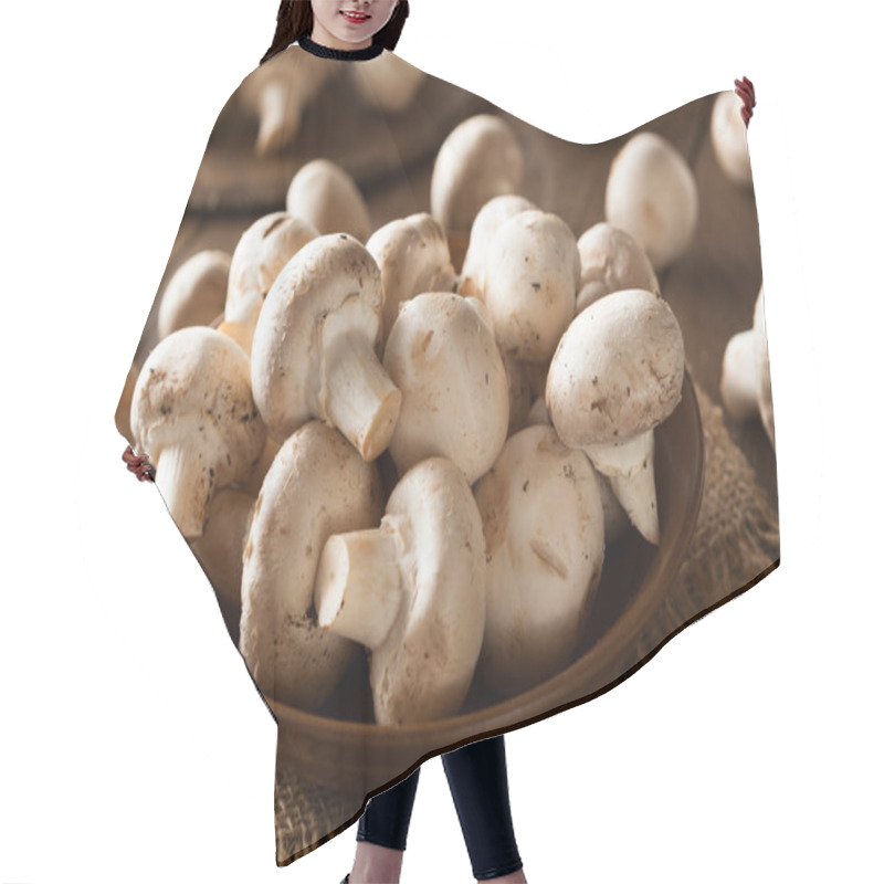 Personality  Raw Organic White Mushrooms Hair Cutting Cape