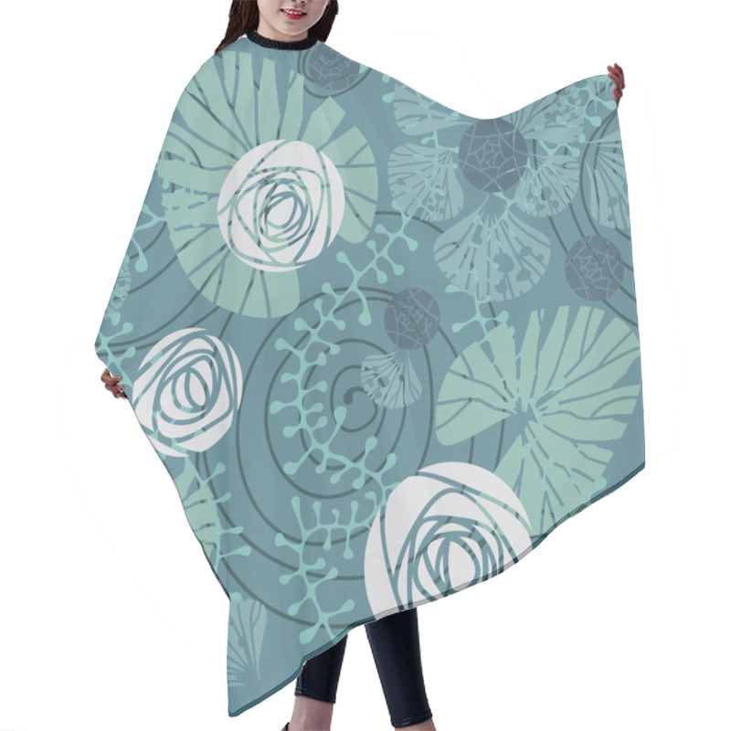 Personality  Seamless Floral Pattern Hair Cutting Cape