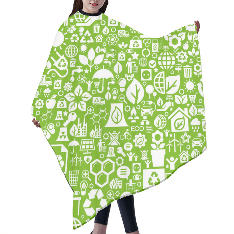 Personality  Ecology Icons Seamless Pattern Hair Cutting Cape