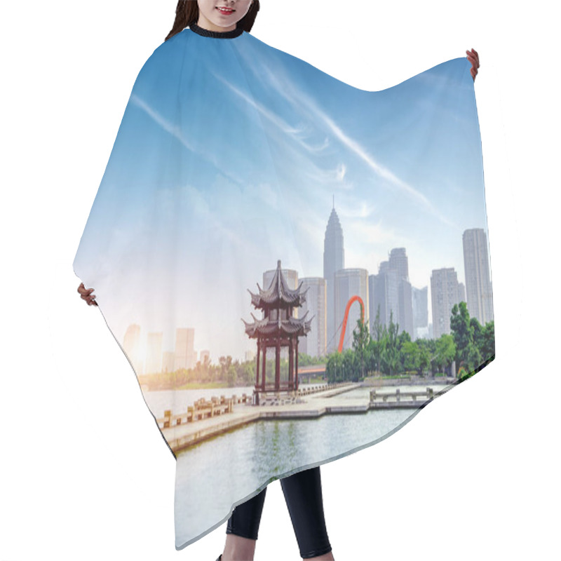 Personality  China Hangzhou West Lake Landscape Hair Cutting Cape