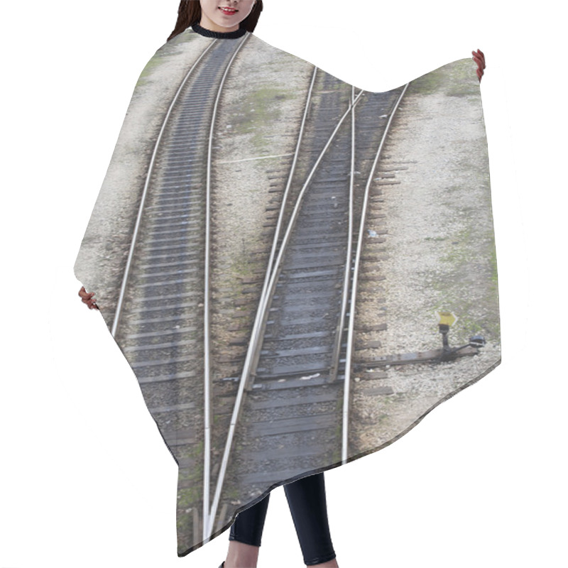 Personality  Railway Tracks Leading To Different Ways Hair Cutting Cape