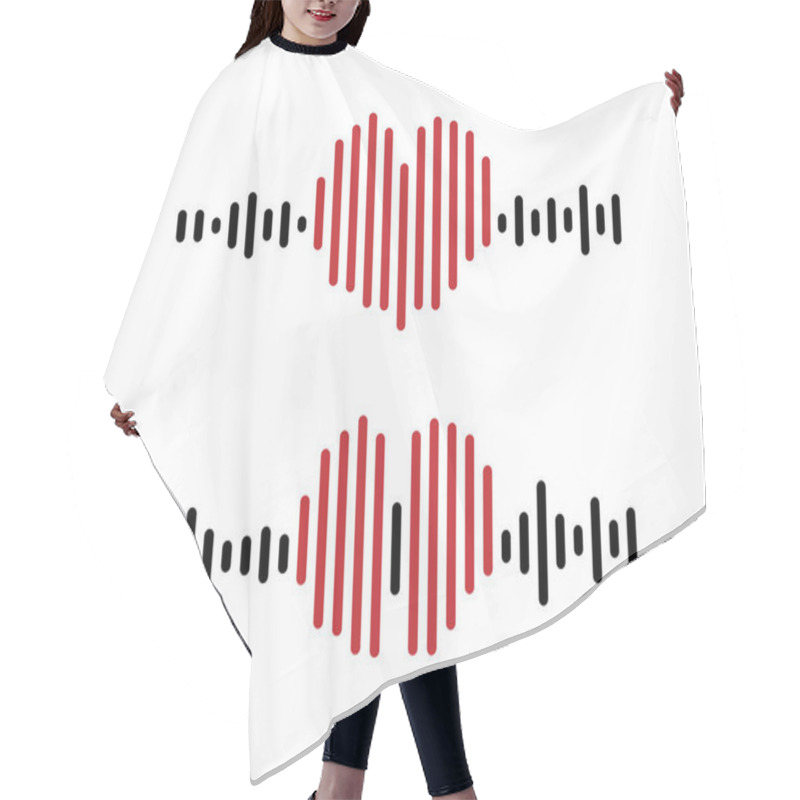 Personality  Sound Wave Of Love Or Sound Message. Set Of Music, Podcast, Radio Shapes. Equalizer In The Shape Of A Heart. Vector Illustration. Hair Cutting Cape