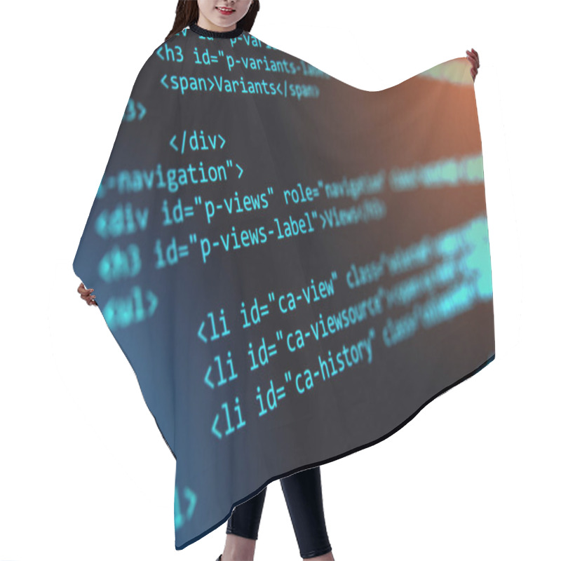 Personality  Programming Source Code Abstract Background Hair Cutting Cape