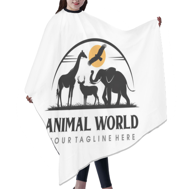 Personality  Animal Conservation Logo Design. Wildlife Safari Logo Design Template Hair Cutting Cape