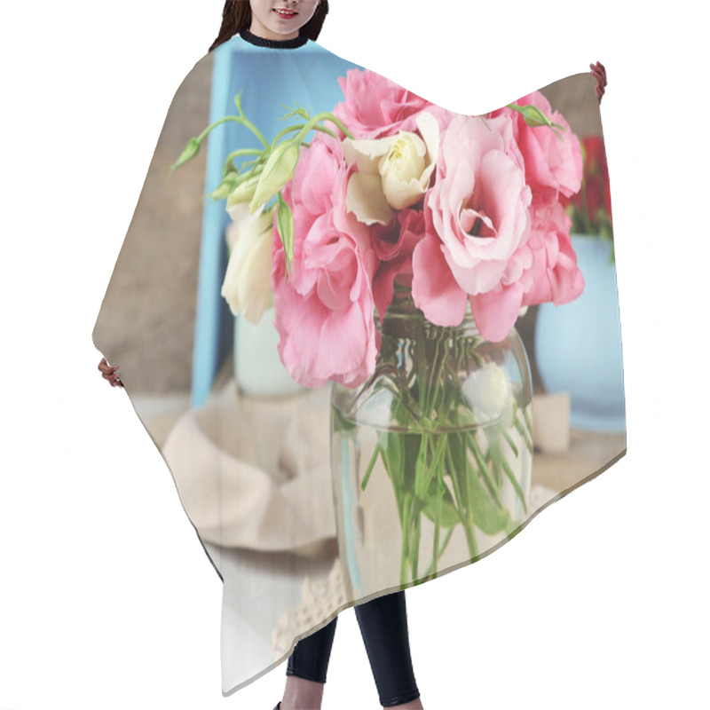 Personality  Bouquet Of Eustoma Flowers Hair Cutting Cape