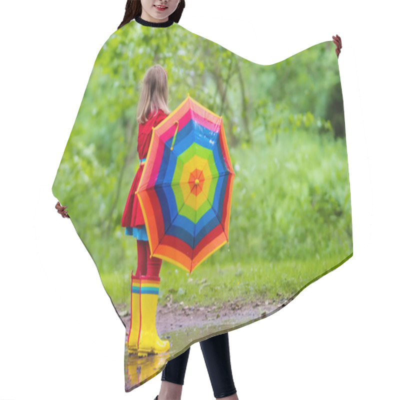 Personality  Child Playing In The Rain Hair Cutting Cape