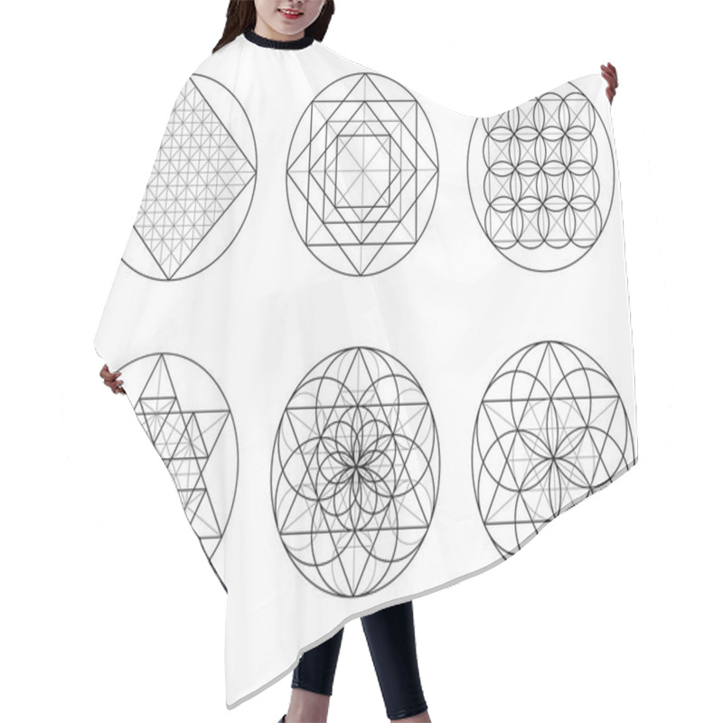 Personality  Sacred Geometry. Crossing Lines. Hair Cutting Cape