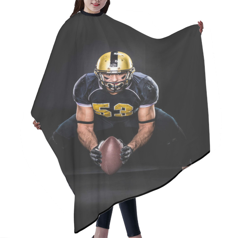 Personality  American Football Player Holding Ball  Hair Cutting Cape