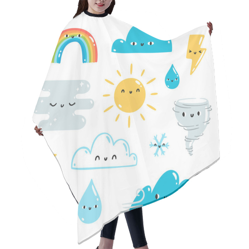 Personality  Weather Illustrations Set Hair Cutting Cape