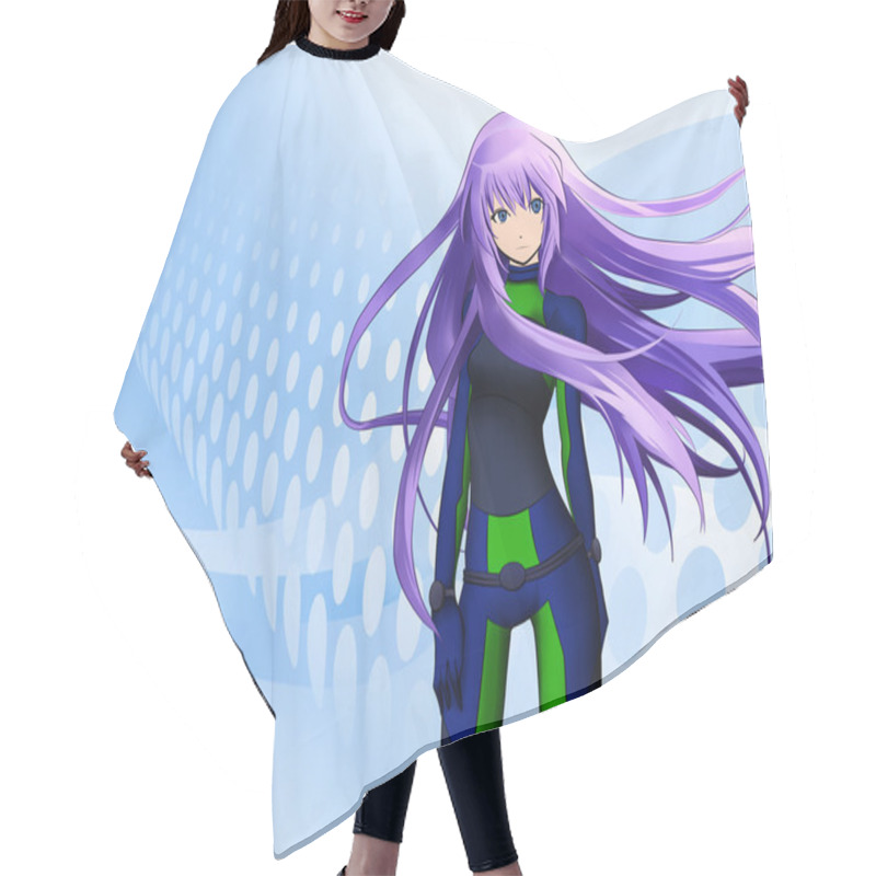 Personality  Futuristic Anime Girl Hair Cutting Cape