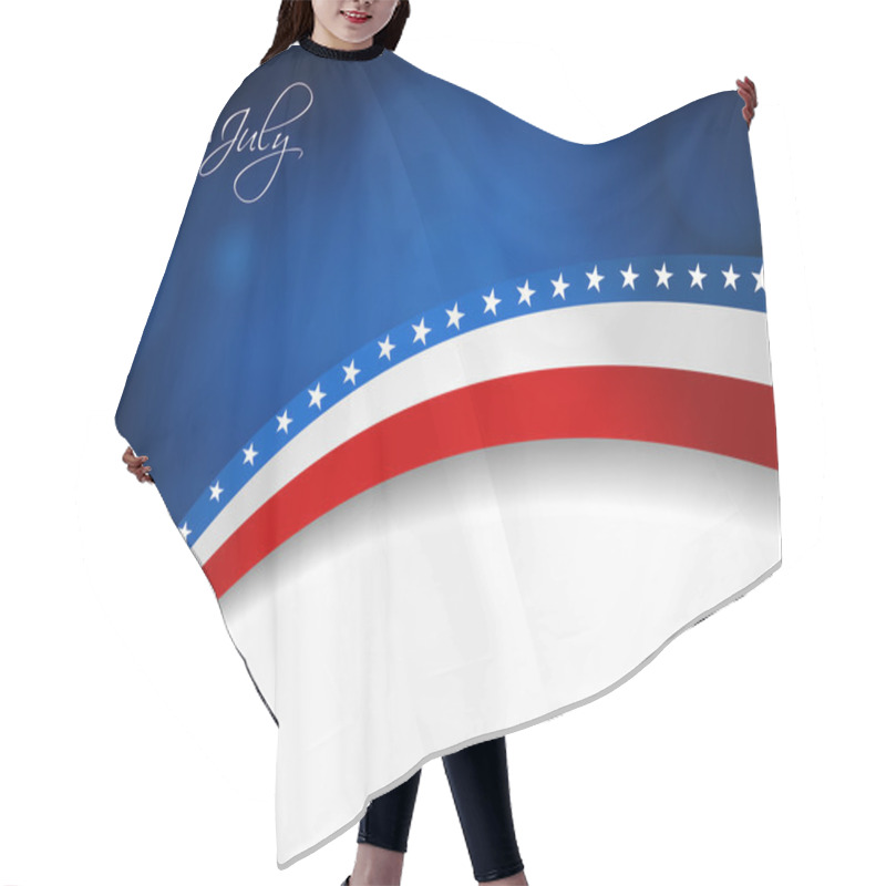 Personality  4th Of July Independence Day Background. Hair Cutting Cape