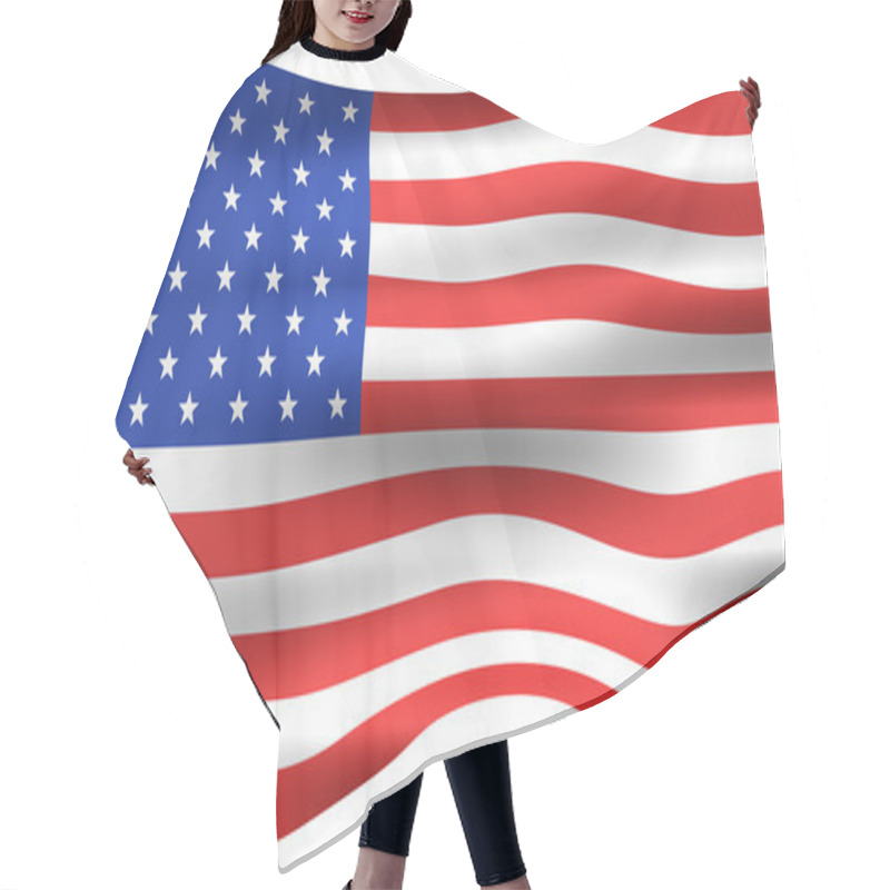 Personality  3D USA Flag Hair Cutting Cape