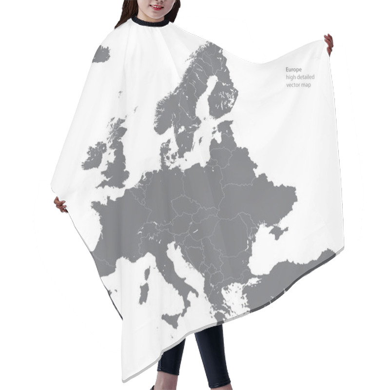 Personality  Vector Map Of Europe Hair Cutting Cape