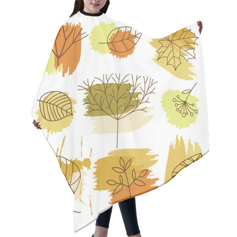 Personality  Set Of Autumn Elements Hair Cutting Cape