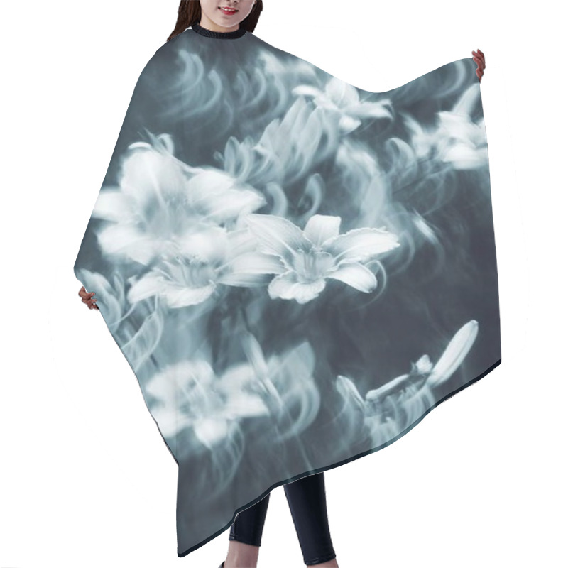 Personality  Soft Focus Monochrome Flowers Creating A Dreamy, Ethereal Atmosphere. Hair Cutting Cape