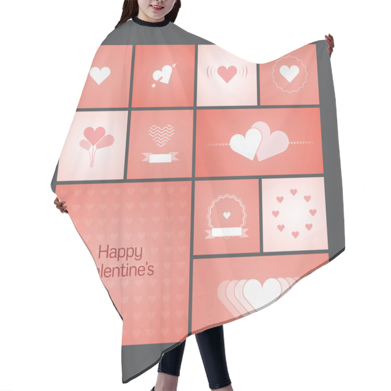 Personality  Greeting Cards With Heart For Valentine's Day Hair Cutting Cape