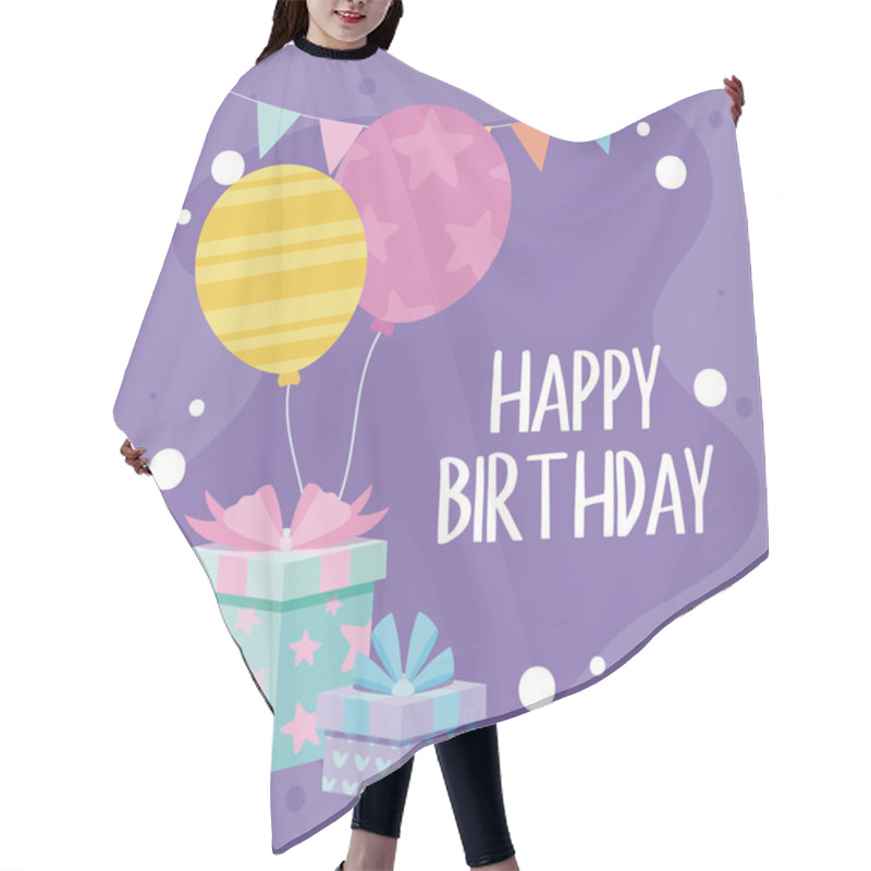 Personality  Gifts With Bowties And Balloons Vector Design Hair Cutting Cape