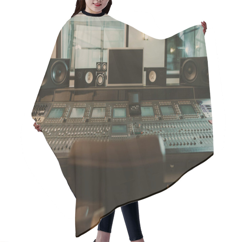 Personality  View Of Sound Producing Equipment At Recording Studio Hair Cutting Cape