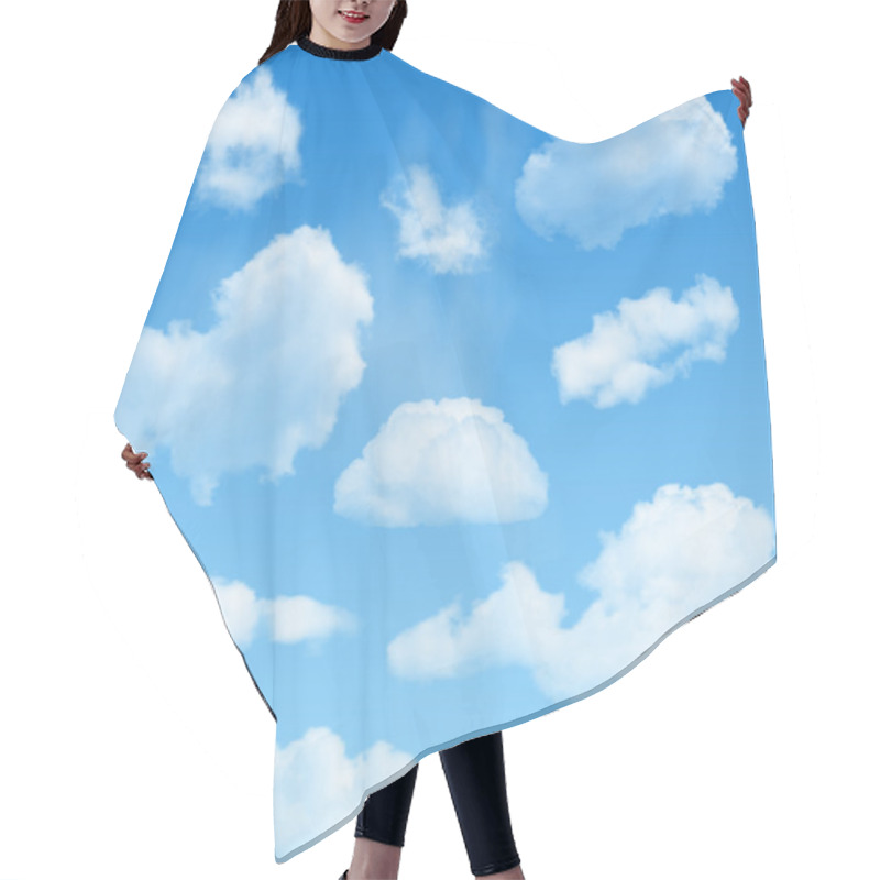 Personality  Transparent Vector Clouds Set On Blue Skies Background Hair Cutting Cape