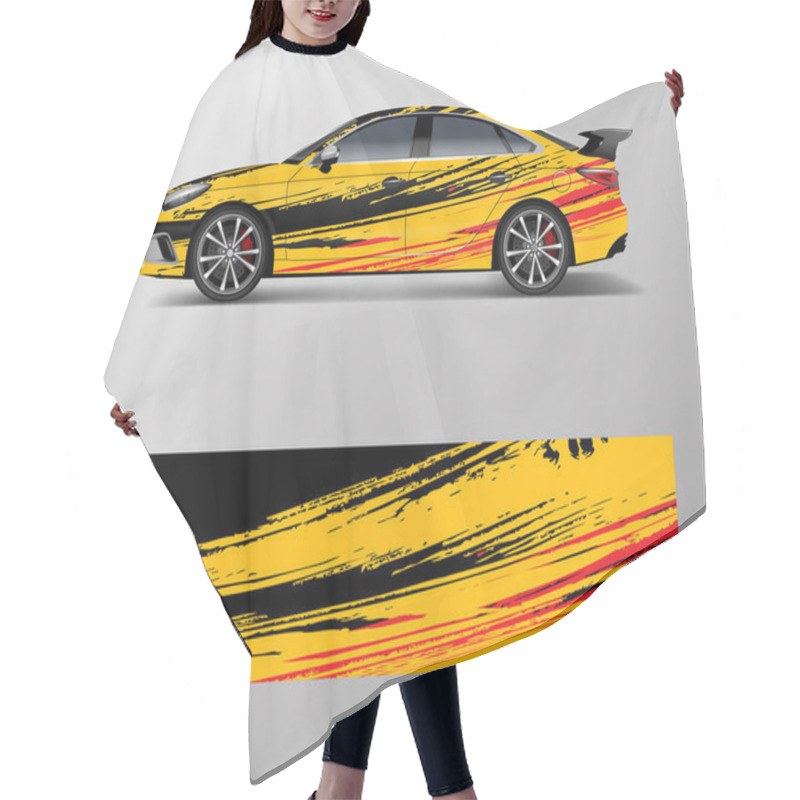 Personality  Modern Racing Car Wrap Strip For Racing Sport Car Design. Hair Cutting Cape