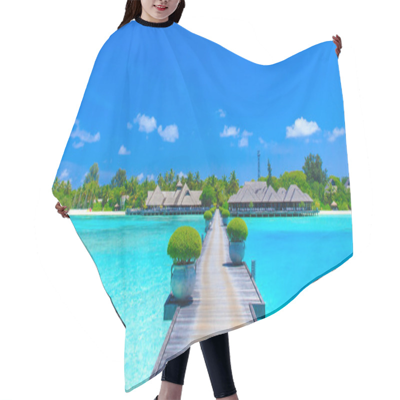 Personality  Beautiful Beach In Maldives Hair Cutting Cape