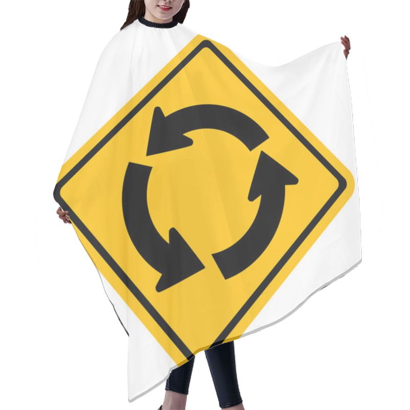 Personality  Warning Traffic Sign, Roundabout Hair Cutting Cape