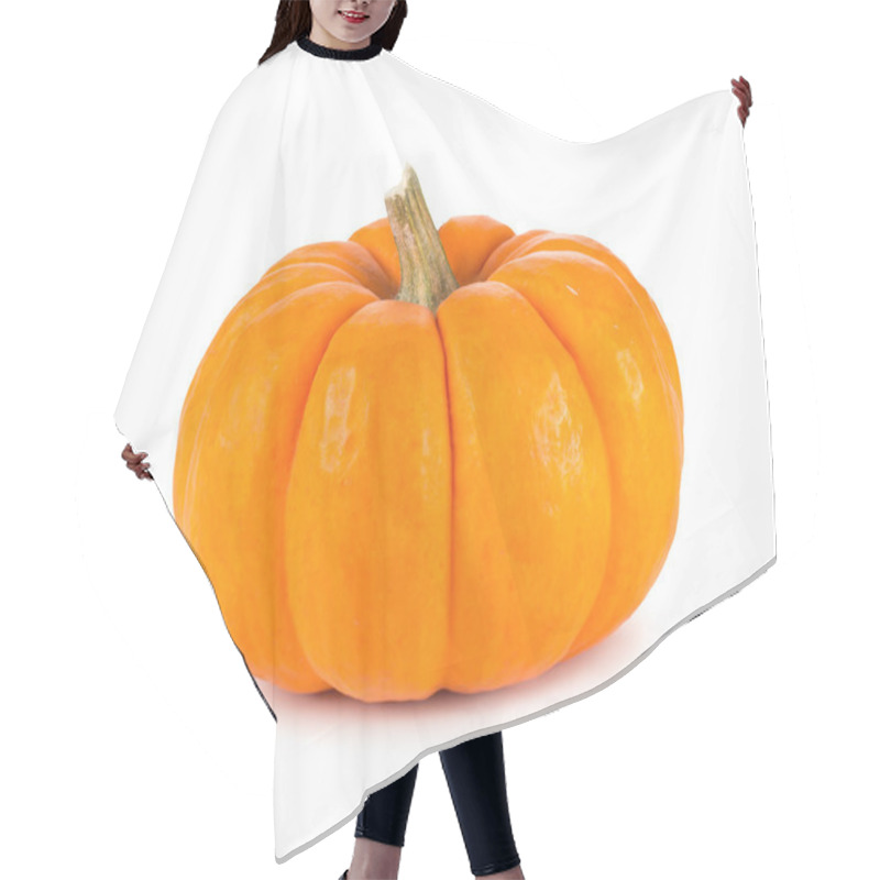 Personality  Mini Orange Pumpkin Isolated On White Hair Cutting Cape