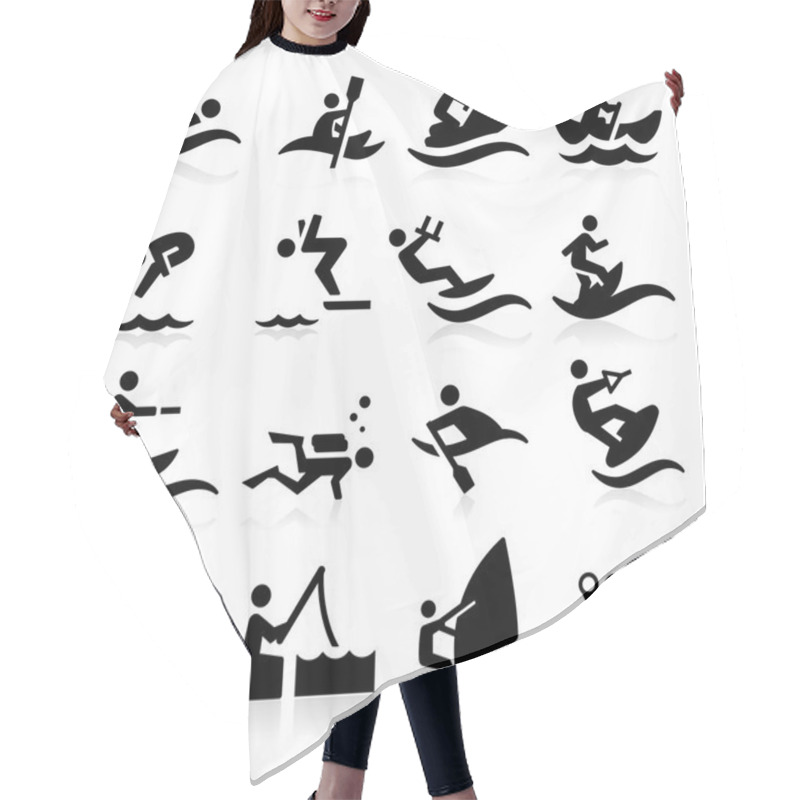 Personality  Water Sport Icons Hair Cutting Cape