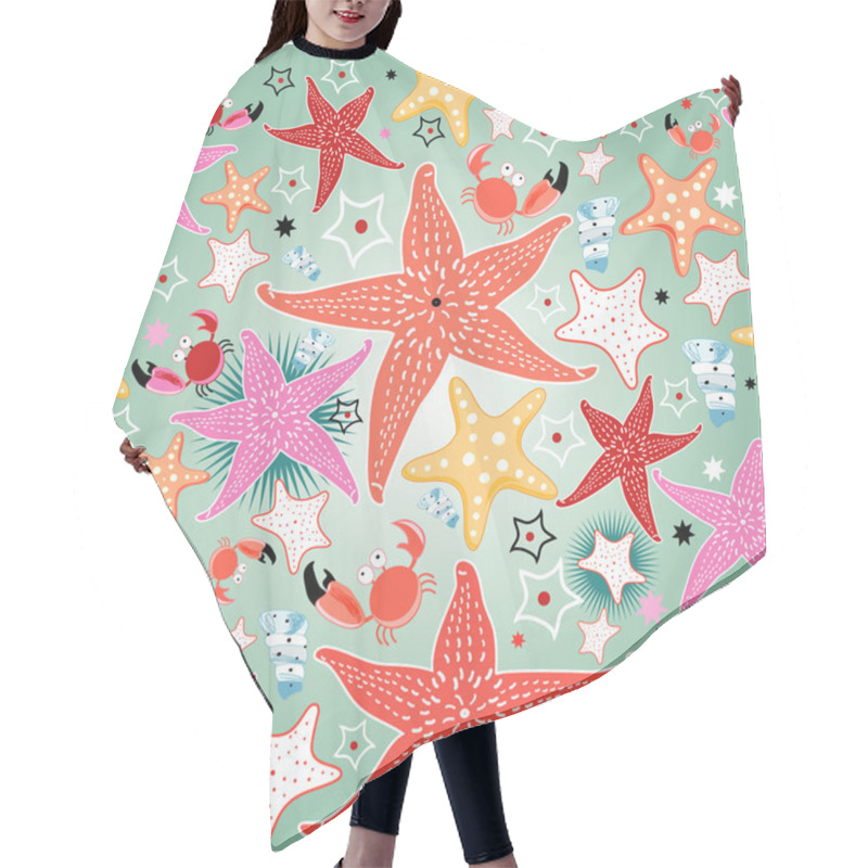 Personality  Texture Of Bright Sea Stars Hair Cutting Cape