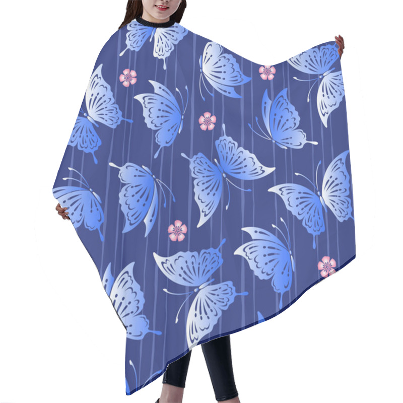 Personality  Japanese Butterfly Pattern Hair Cutting Cape