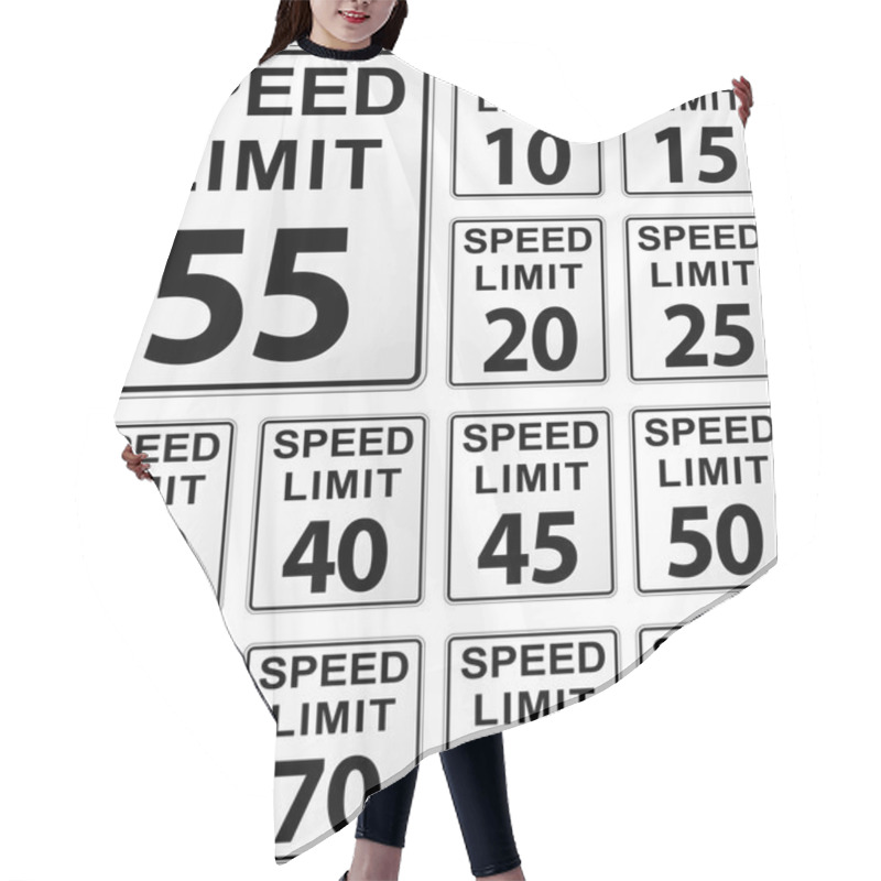 Personality  Speed Limit Signs Hair Cutting Cape