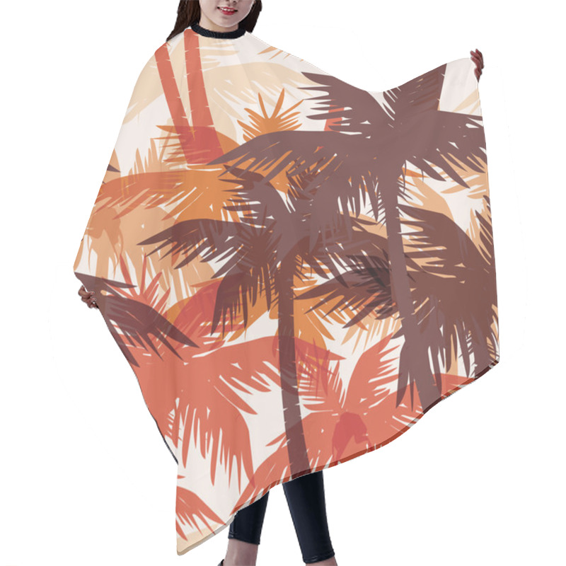 Personality  Tropical Summer Print With Palms Hair Cutting Cape