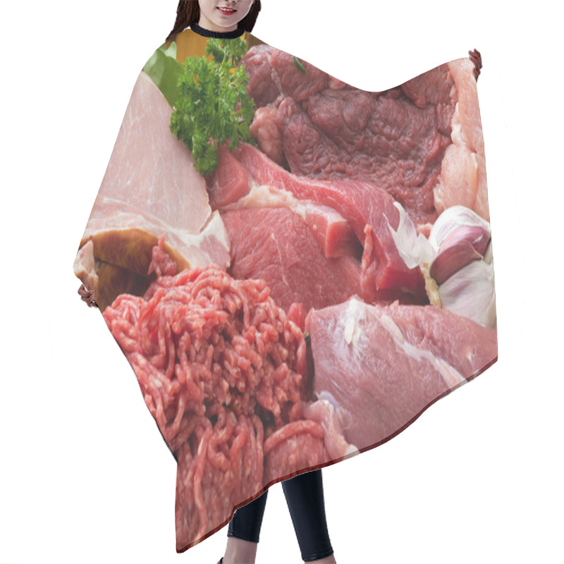 Personality  Fresh Raw Meat Background Hair Cutting Cape