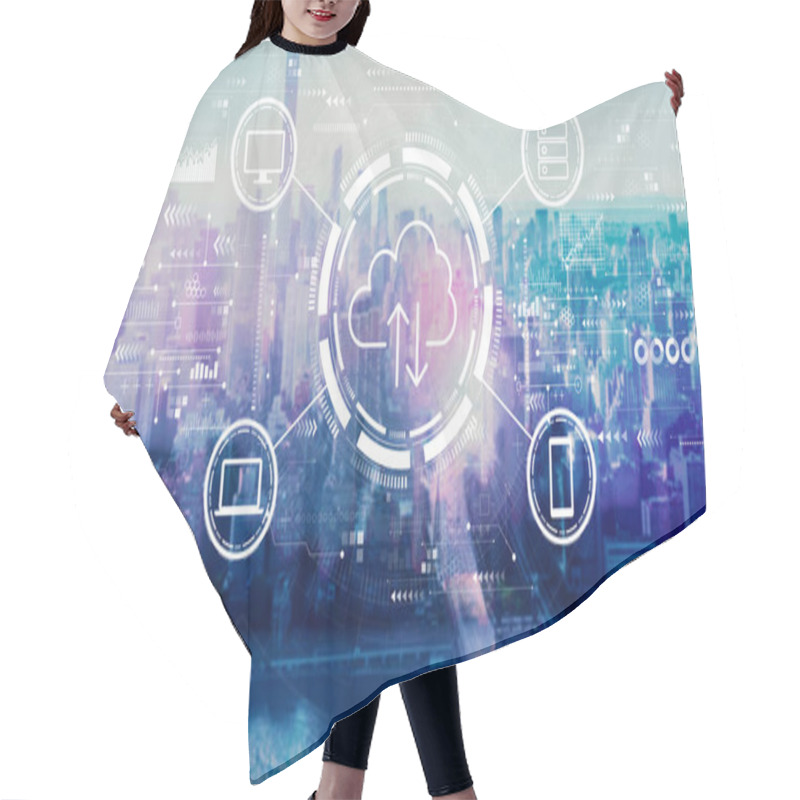 Personality  Cloud Computing With The New York City Skyline Hair Cutting Cape