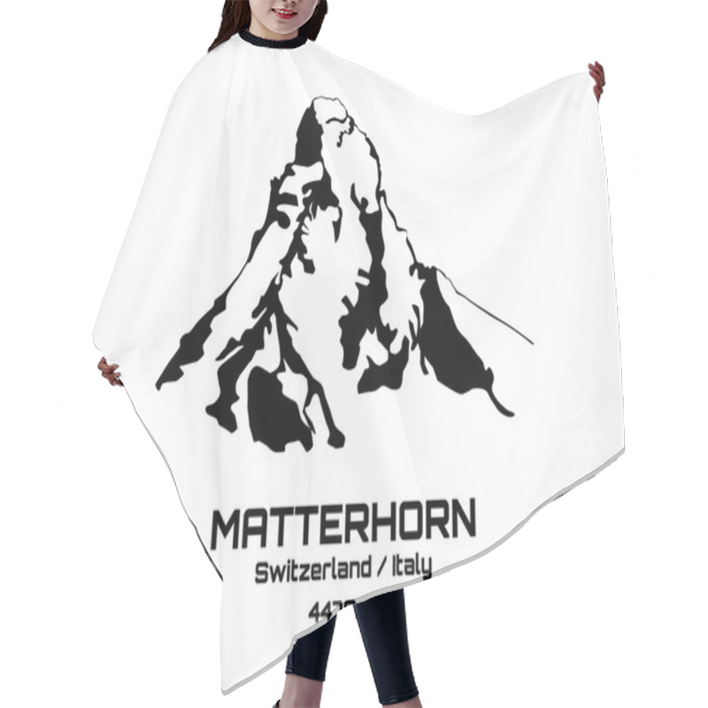 Personality  Outline Vector Illustration Of Mt. Matterhorn Hair Cutting Cape