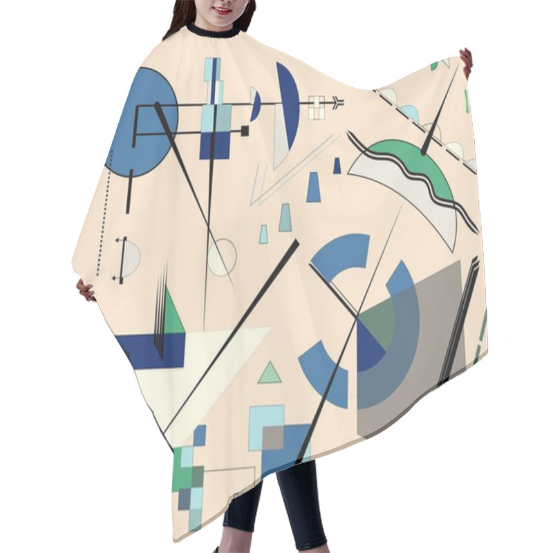 Personality  Abstract   Blue Beige  Background ,expressionism Art Style Hair Cutting Cape