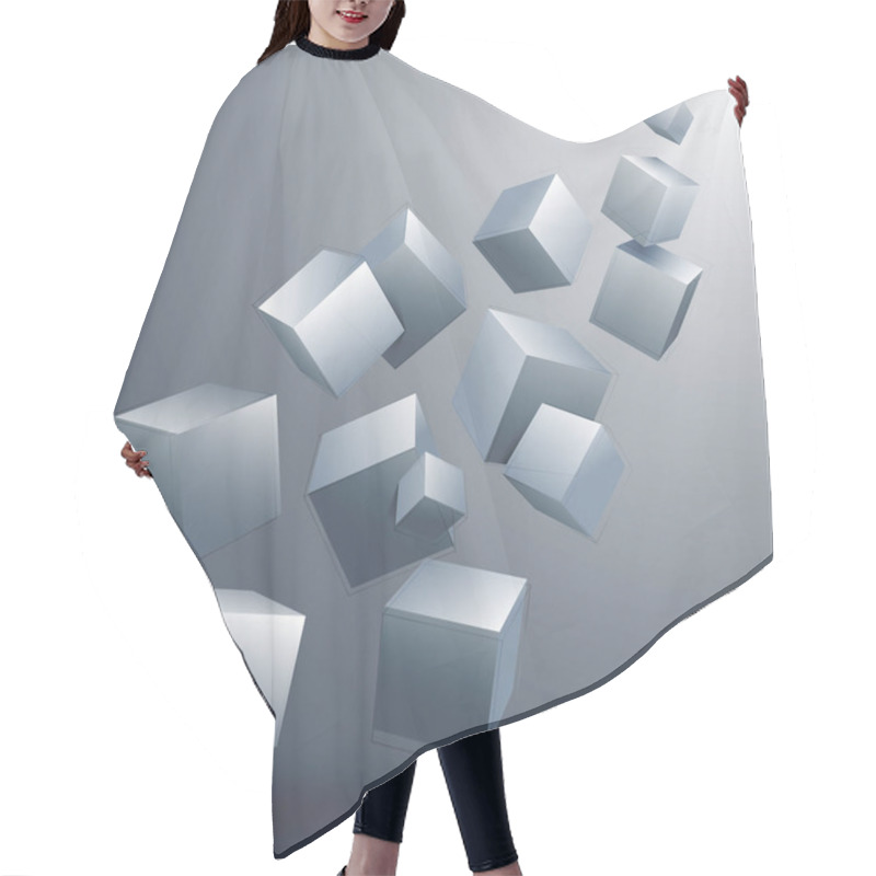 Personality  Abstract Background With 3D Cubes. Hair Cutting Cape