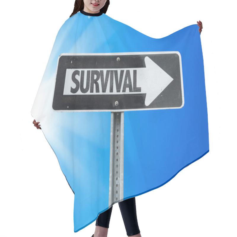 Personality  Survival Direction Sign Hair Cutting Cape