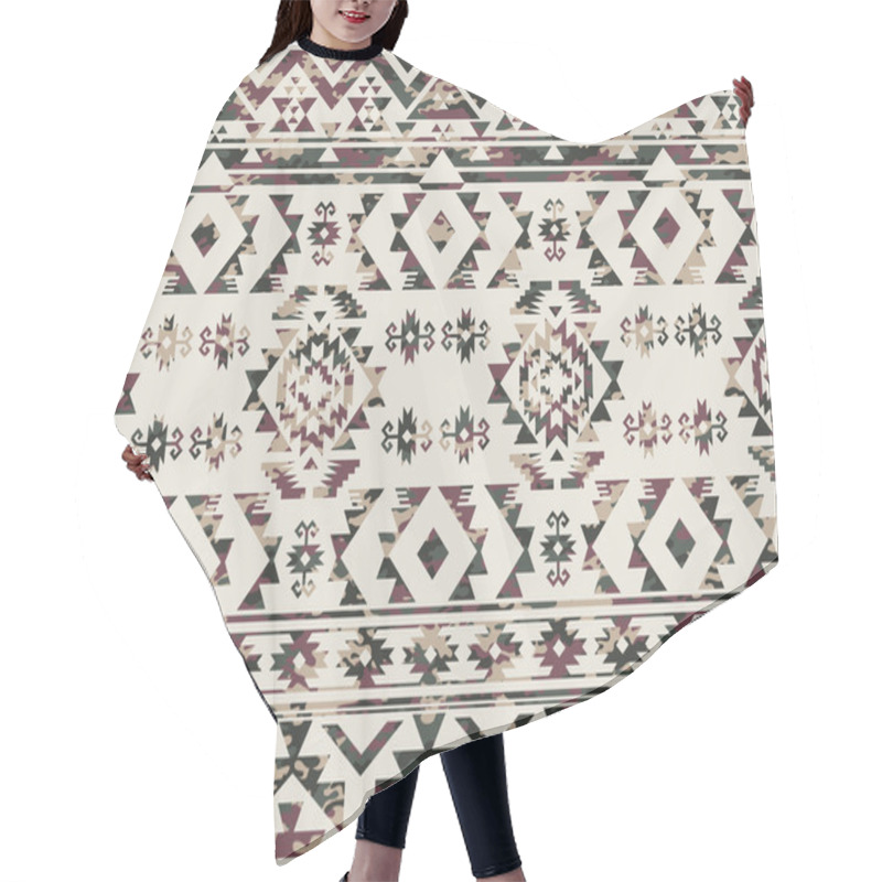 Personality  Native Americans Pattern With Camouflage Texture Hair Cutting Cape