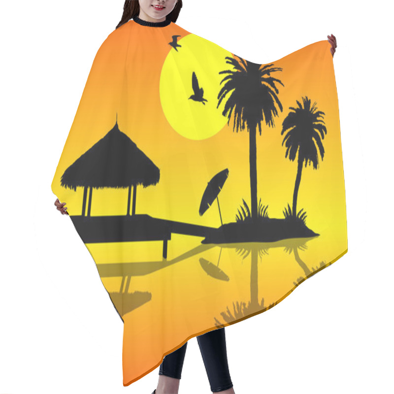 Personality  Island Hair Cutting Cape