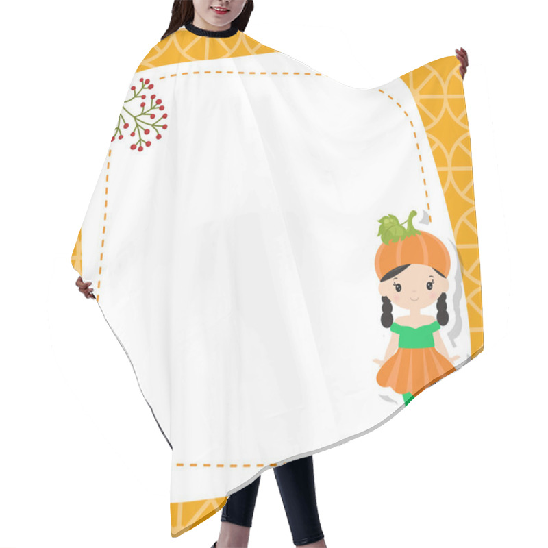 Personality  Greeting Card With Cute Girl . Hair Cutting Cape