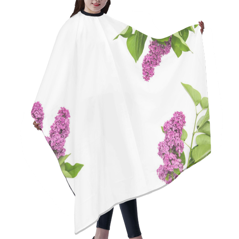 Personality  Lilac Flowers Bouquet.  Hair Cutting Cape